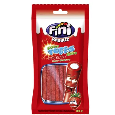 Bala Fini Tubes Morango Acido 80g