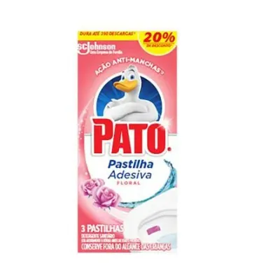 Desodorizador Sanitario Pato Pastilha Adesiva Floral com 3un
