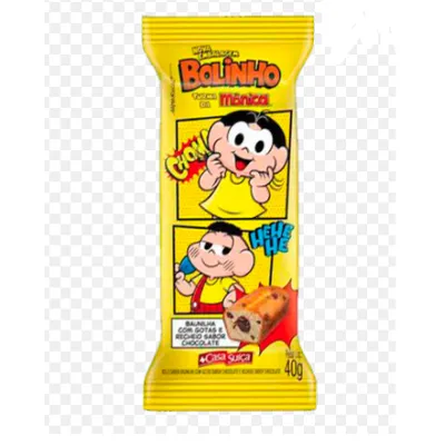 Bolinho Casa Suica Turma da Monica Baunilha Gotas de Chocolate 40g