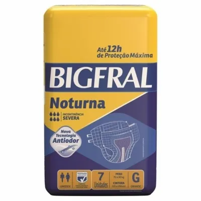 Fralda Descartavel Bigfral Derma Plus Noturna G 7 Un