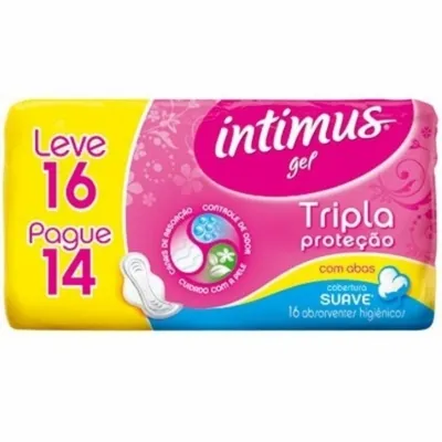 Absorvente Intimus Gel Tripla Protecao Suave com Abas Leve 16 Pague 14un