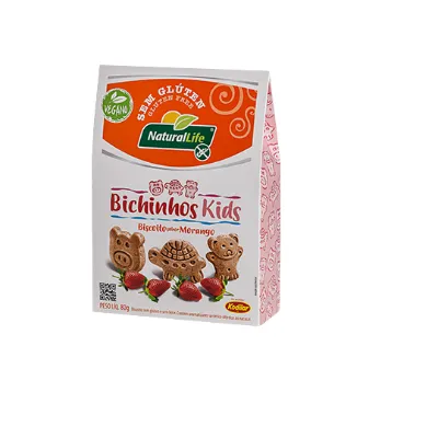 Biscoito Kodilar Naturallife Bichinho Morango 80g