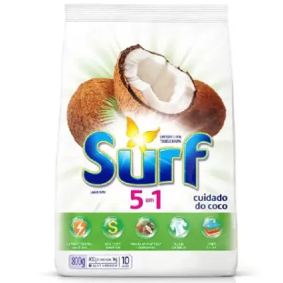 Sabao em Po Sanitizante Surf Cuidado Coco 800g