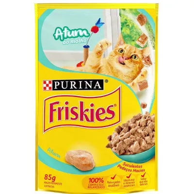 Racao para Gatos Purina Friskies Atum Ao Molho 85g