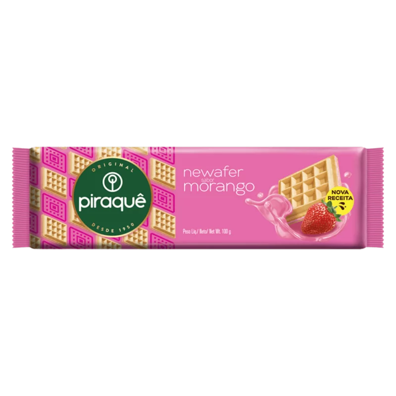 Biscoito Piraque Newafer Morango 100g