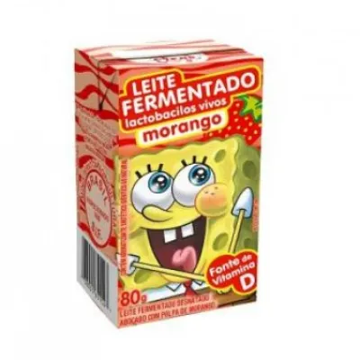 Leite Fermentado Elege Bob Esponja Morango Tp 80g