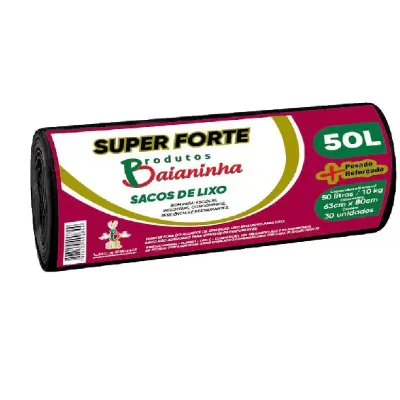 Saco para Lixo Baianinha Super Forte Rolo 30un/50l