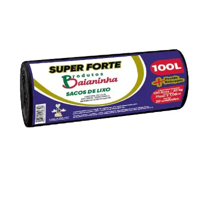 Saco para Lixo Baianinha Super Forte Rolo 20un/100l