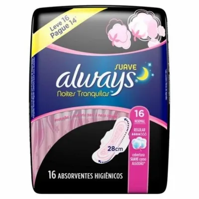 Absorvente Always Noturno Suave com Abas Leve Mas Pague Menos 16un