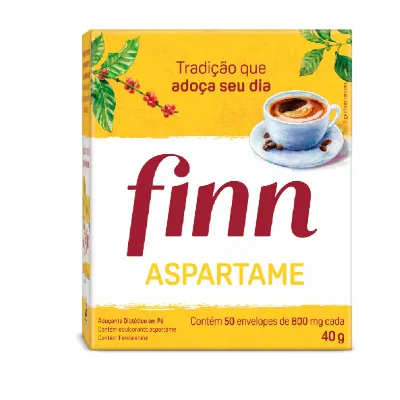 Adocante Finn Aspartame Po com 50 Envelopes 40g