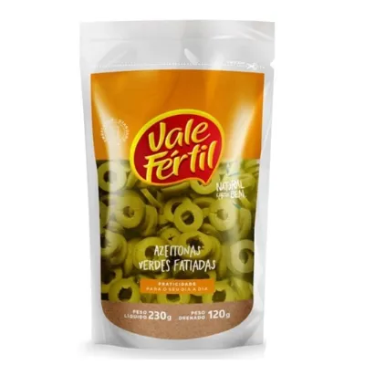 Azeitona Verde Vale Fertil Fatiada Sache 120g