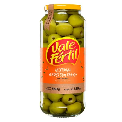 Azeitona Verde Vale Fertil Sem Caroco Pote 280g
