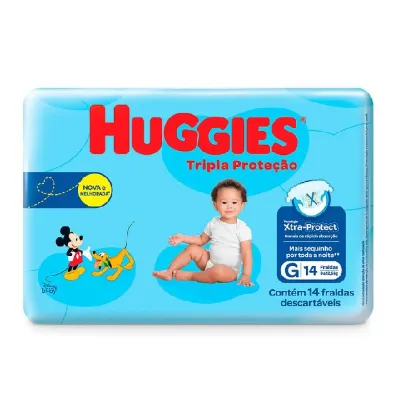 Fralda Descartavel Huggies Turma da Monica Jumbinho G com 14un