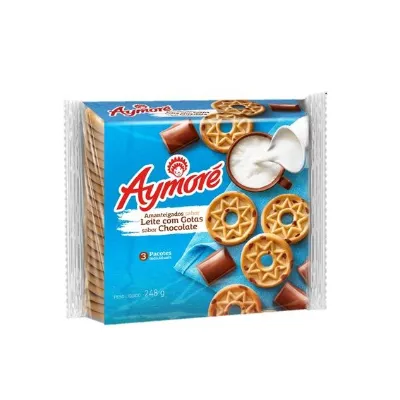 Biscoito Aymore Leite com Gotas Chocolate 248g