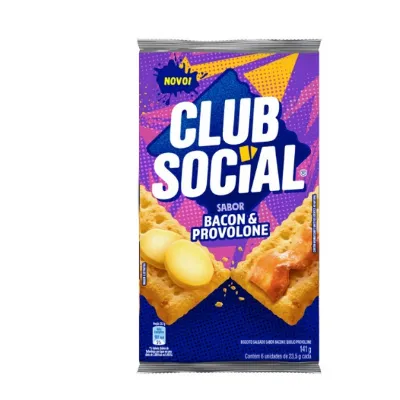 Biscoito Club Social Bacon Provolone 141g