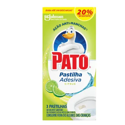 Desodorizador Sanitario Pato Pastilha Adesiva Citrus Desconto 20% com 3un