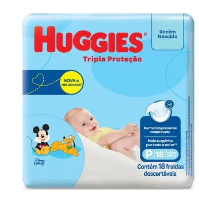 Fralda Descartavel Huggies Turma da Monica Jumbinho P com 18un