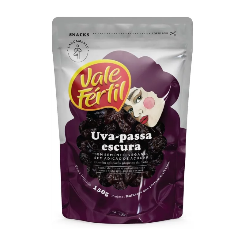 Uva Passa Escura Vale Fertil Sem Semente Sache 150g