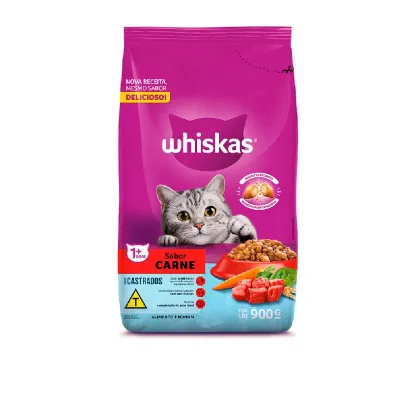 Racao Whiskas Castrados Carne 900g