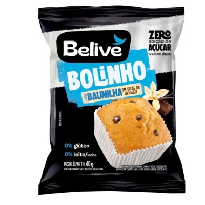 Bolinho Belive Zero Gluten/acucar/lactose Baunilha 40g