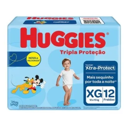 Fralda Descartavel Huggies Turma da Monica Jumbinho Xg com 12un