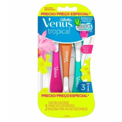Aparelho de Barbear Gillette Venus 3 Tropical com 3un