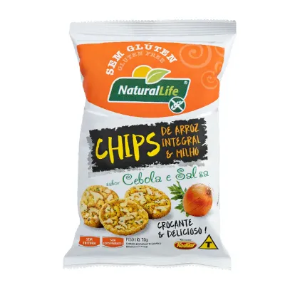 Chips de Arroz Kodilar Naturallife Cebola e Salsa Sem Gluten 70g