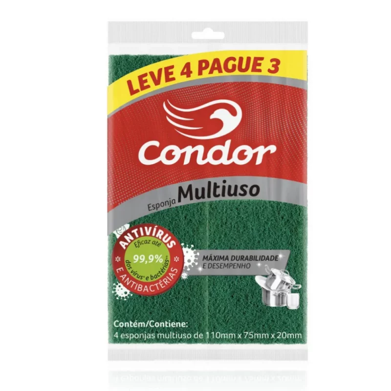 Esponja Condor Multiuso Lv4 Pg3 01un Ref.1539