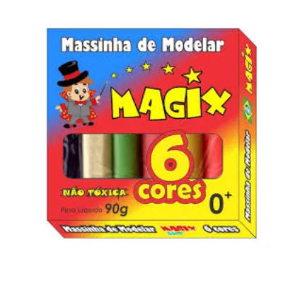Massa Modelar Magix com 06 Cores 90g