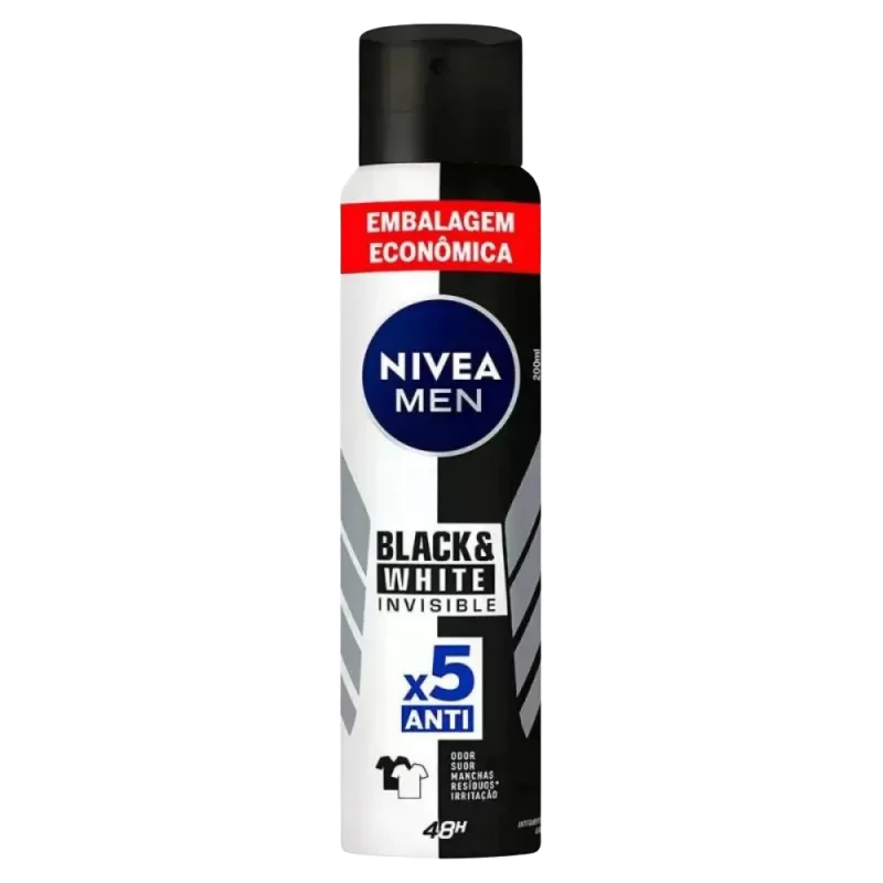 Desodorante Nivea Men Aerosol Black e White Invisible 200ml