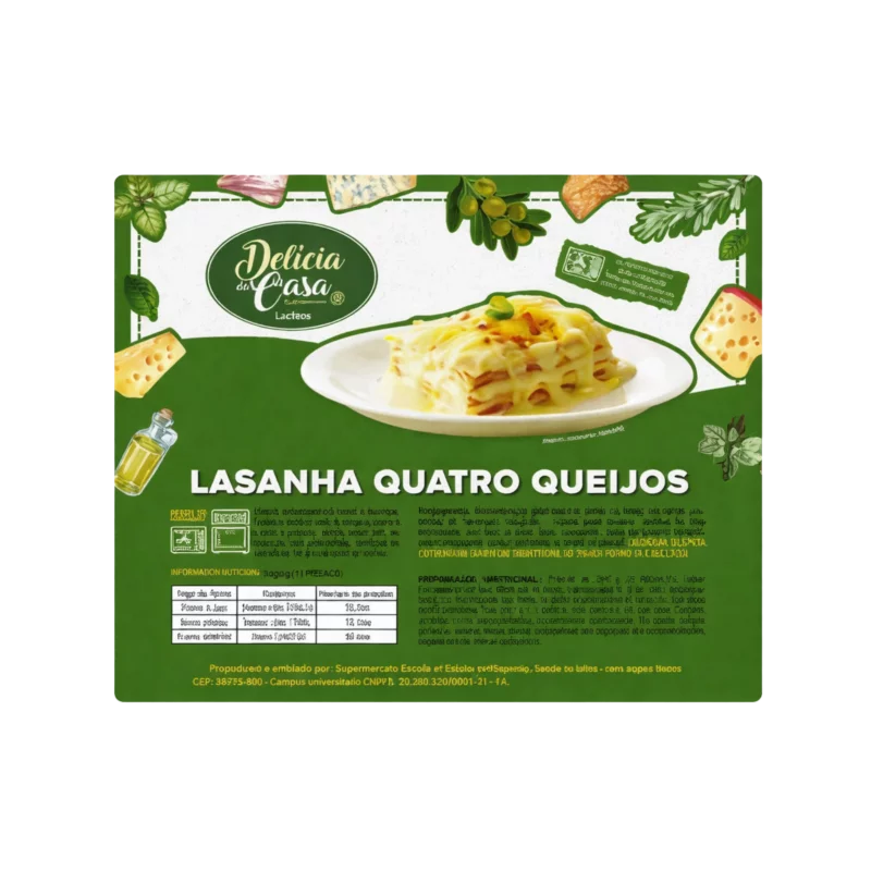 Lasanha Delicia da Casa Quatro Queijos Kg