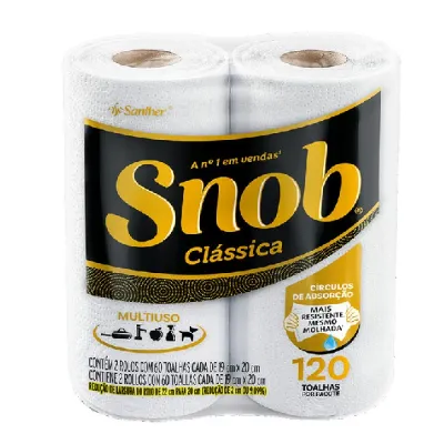 Papel Toalha Snob 19x20cm Classica Multiuso Un