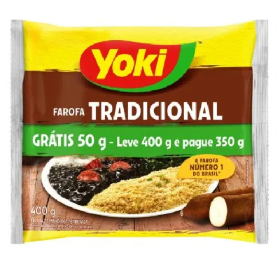 Farofa de Mandioca Yoki Pronta Tradicional Leve 400g e Pague 350g