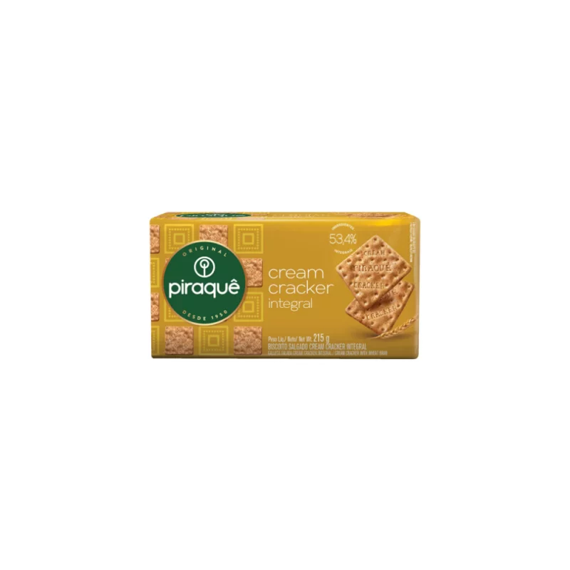 Biscoito Piraque Cream Cracker Integral 215g