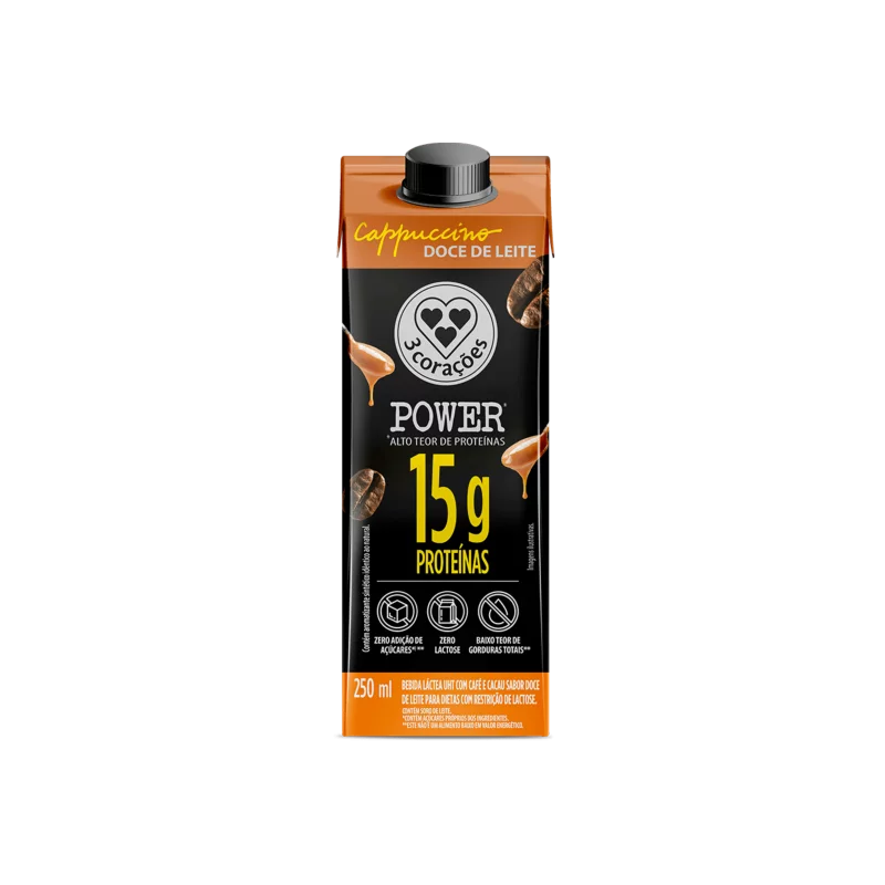 Bebida Tres Coracoes Power Whuey Cappuccino Doce de Leite 250ml