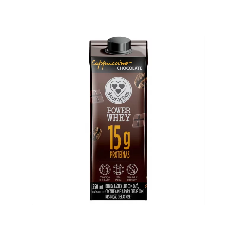 Bebida Tres Coracoes Power Whuey Cappuccino Chocolate 250ml