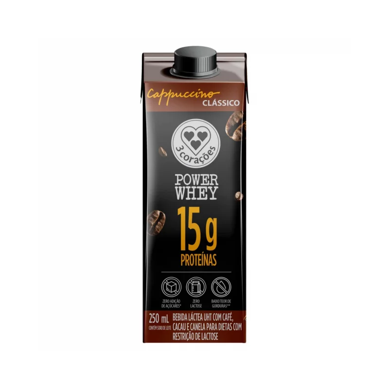 Bebida Tres Coracoes Power Whuey Cappuccino Classico 250ml