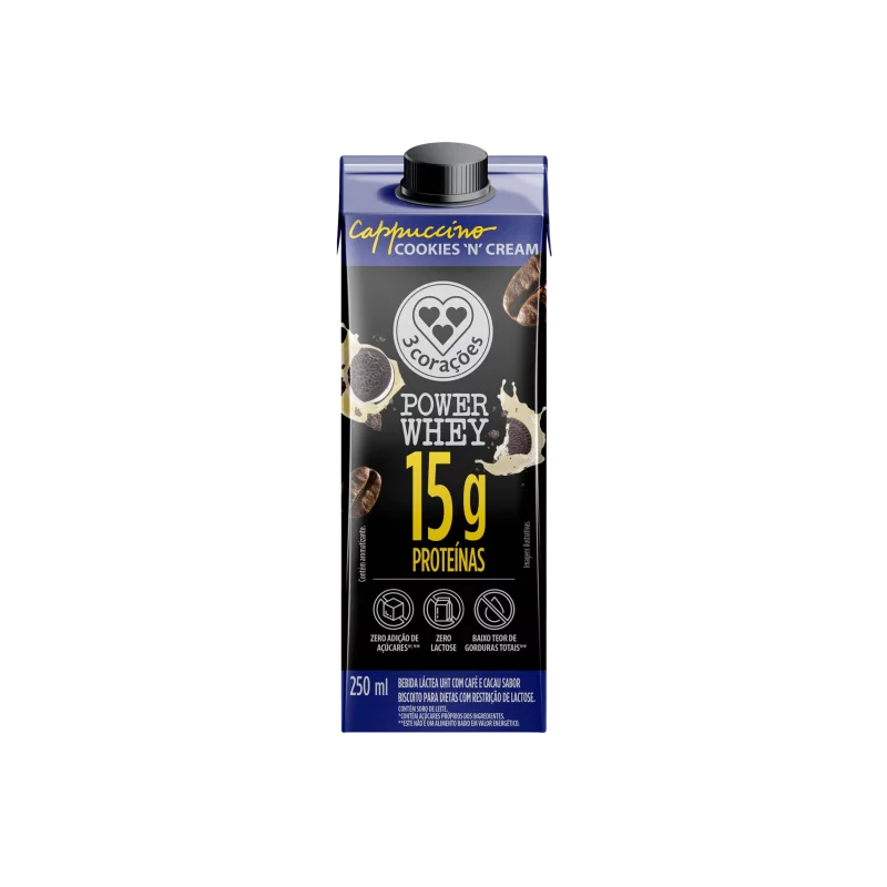 Bebida Lactea Cappuccino Tres Coracoes Power Whey Cookies`n 250ml