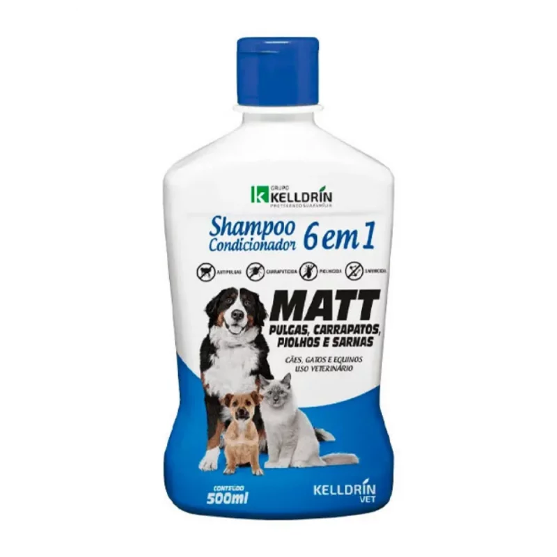 Shampoo e Condicionador Antipulgas Kelldrin 6em1 500ml