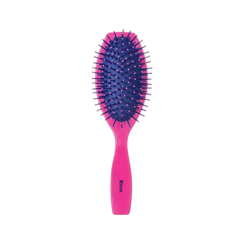 Escova Ricca Almofada Oval Rosa para Cabelo 01un