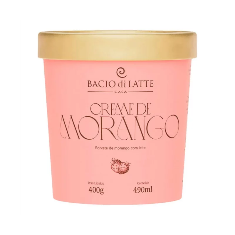 Sorvete Bacio Di Latte Morango 400g