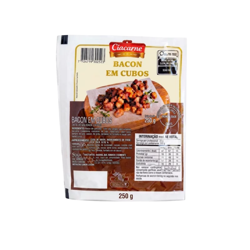 Bacon Defumado Ciacarne em Cubos 250g
