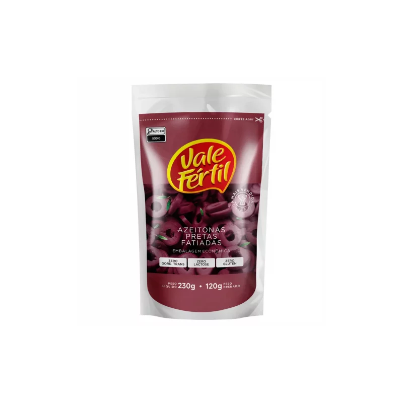 Azeitona Preta Vale Fertil Fatiadas Sache 120g