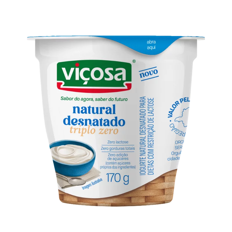 Iogurte Vicosa Natural Desnatado Triplo Zero 170g