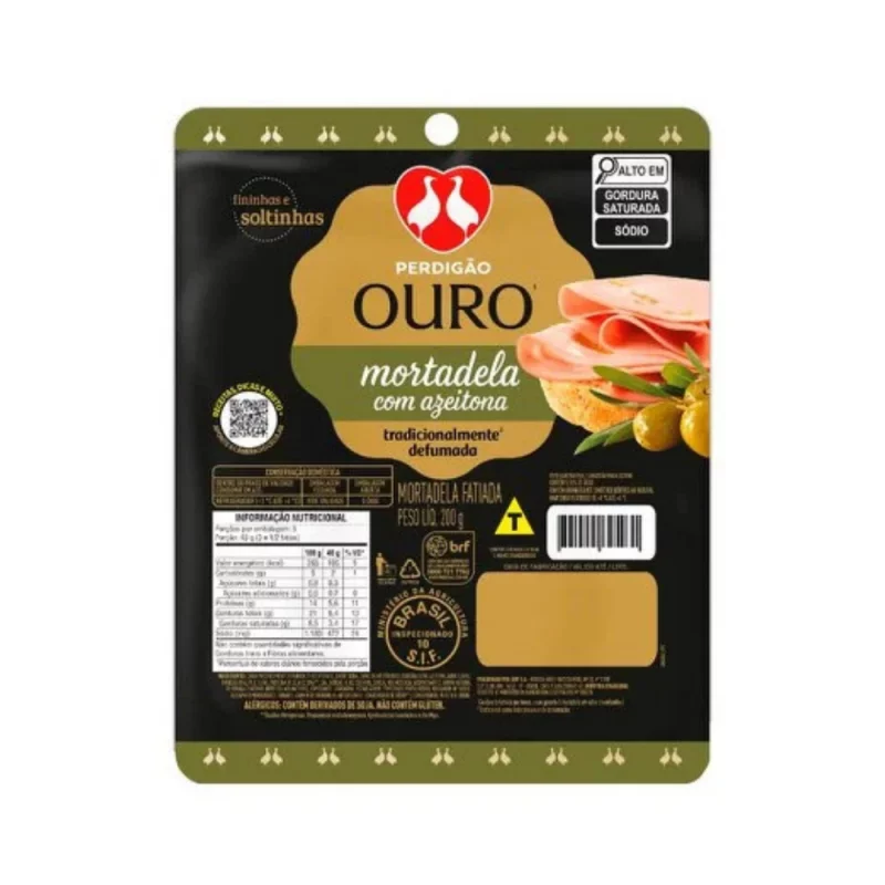 Mortadela Perdigao Ouro Fatiada com Azeitona 200g