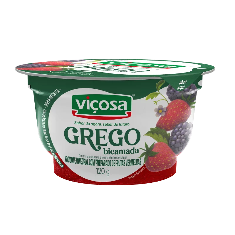 Iogurte Vicosa Grego Frutas Vermelhas Bicamada 120g