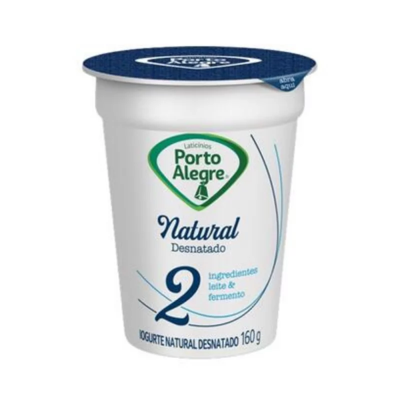 Iogurte Porto Alegre Natural Desnatado Pote 160g