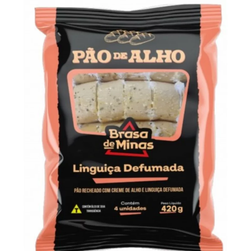 Pao de Alho Brasa de Minas Linguica Defumada 420g