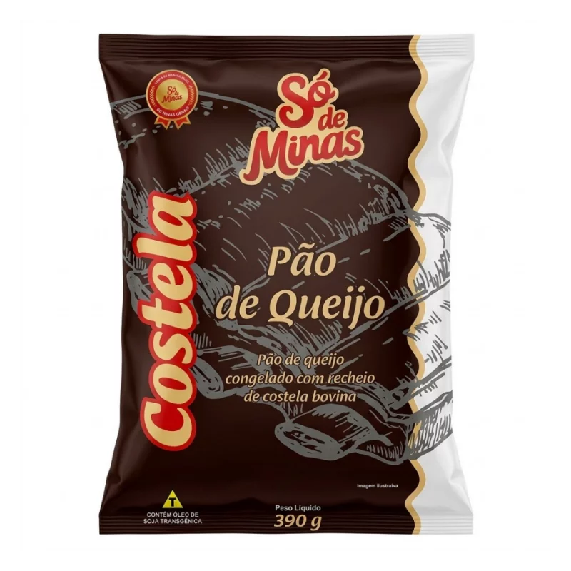 Pao de Queijo So de Minas Recheado de Costela Bovina 390g