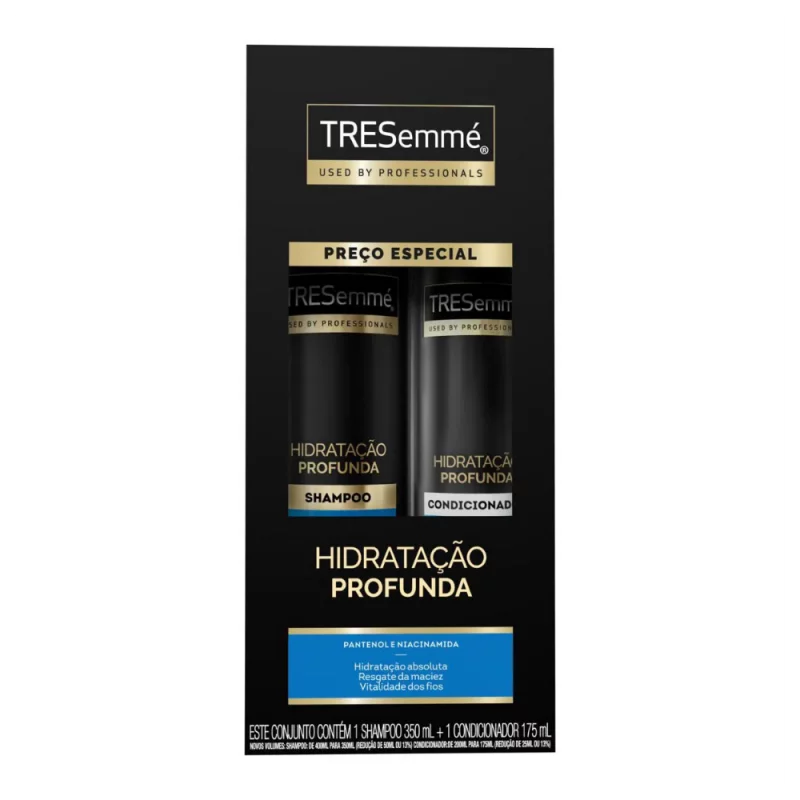 Kit Tresemme Shampoo 350ml + Condicionador Hidratacao Profunda 175ml